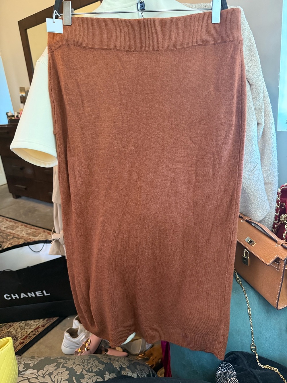Nordstrom Long Brown Skirt L $149 NEW - Picture 6 of 7